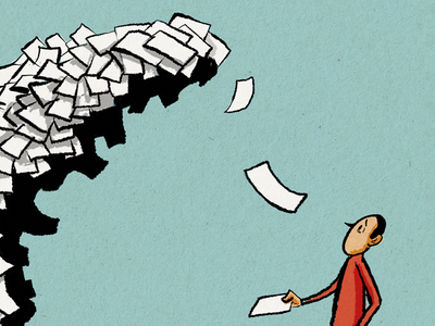 Tsunami of bills illustration - Michael-Villegas - Credit: Ikon - 00030347